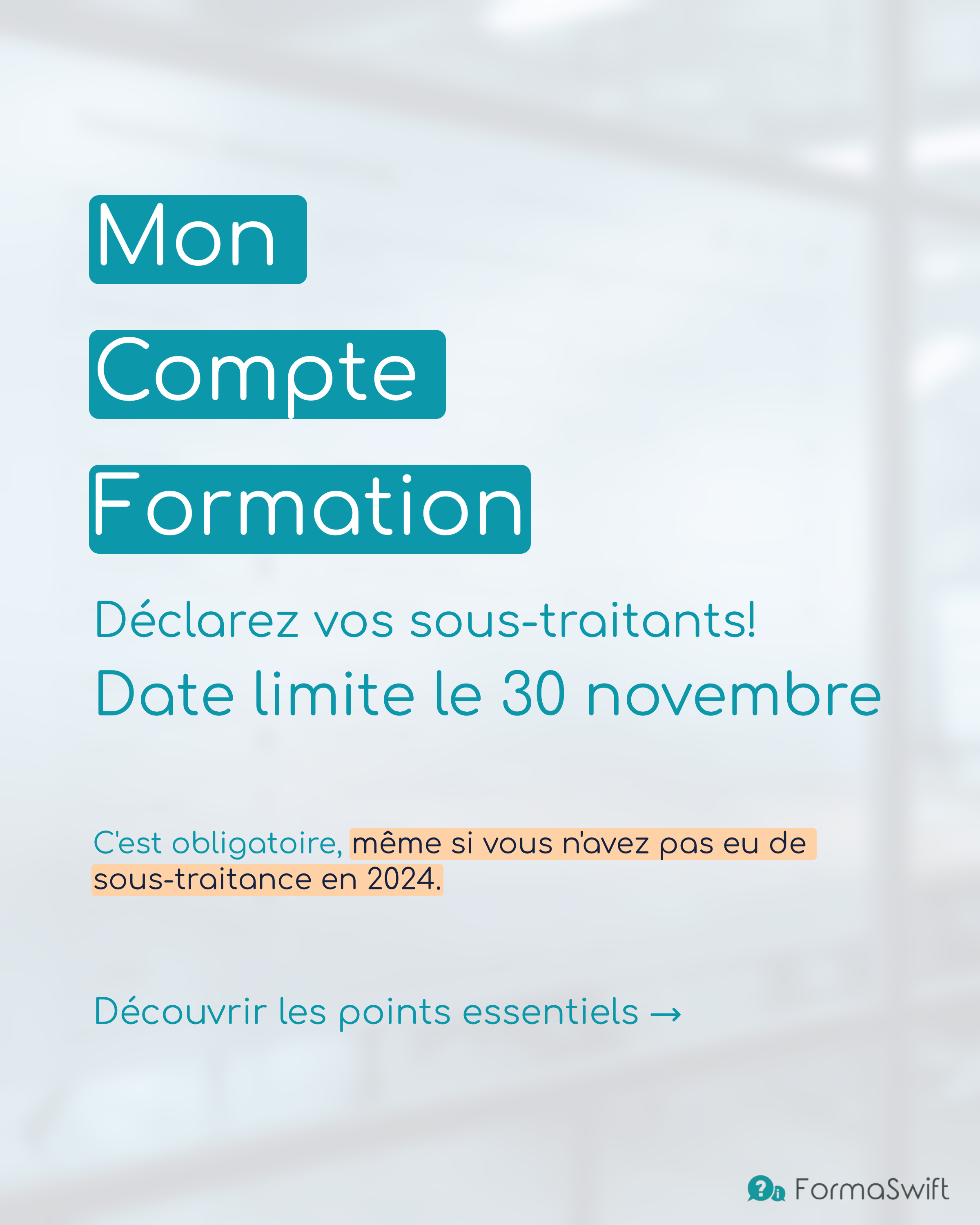 Aperçu du carrousel Sous-traitance CPF – FormaSwift