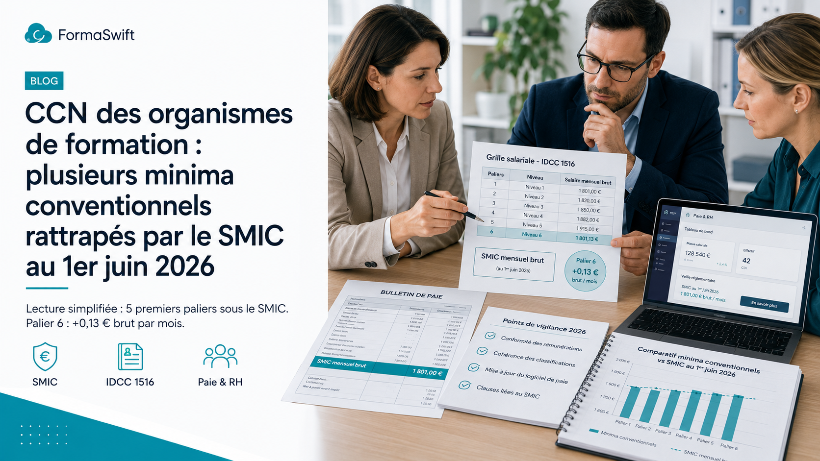 CCN organismes de formation : quels impacts de la hausse du SMIC au 1er juin 2026 sur les minima conventionnels ?